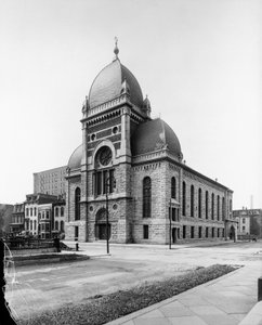 Sinai Congregation, Chicago, Illinois, USA, cca 1900 (č/b foto) od Barnes and Crosby