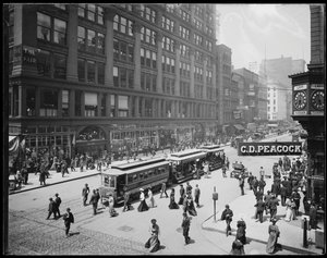 Pohled na The Fair Store na State Street, Chicago, Illinois, USA, cca 1905 (černobílá fotografie) od Barnes and Crosby