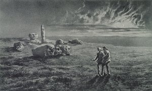 The Pierres Sottes, ilustrace k Legendes Rustiques, George Sandová (1804-76) 1858 od Maurice Sand