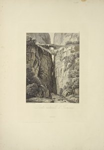 Natural Bridges of Icononzo, ilustrace z "Vues des Cordillères et Monumens des Peuples Indigènes de l"Amérique" od Alexandra von Humboldta a Aime Bonpland, 1813 od Baron Friedrich Alexander von Humboldt