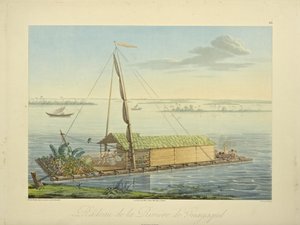 Vor na řece Guayaquil, kreslil Marchais, ryl Bouquet, ilustrace z "Vues des Cordillères et Monumens des Peuples Indigènes de l"Amérique" od Alexandra von Humboldta a Aime Bonpland, 1813 od Baron Friedrich Alexander von Humboldt