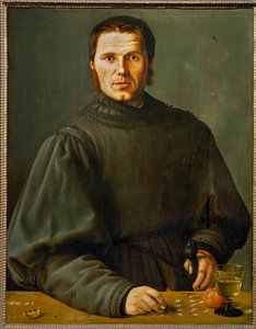 Portrét rozhodčího zaznamenávajícího body ve hře (malba na vápně) od Barthel Beham