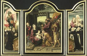 Triptych s Klaněním tří králů od Bartholomäus Bruyn (I) (manner of)