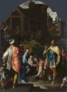 Klanění králů, cca 1595 od Bartholomaeus Spranger
