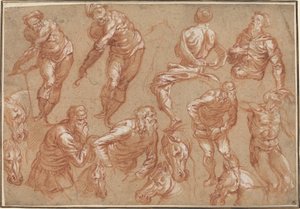 Figurové studie od Bartholomaeus Spranger after Jacopo Tintoretto
