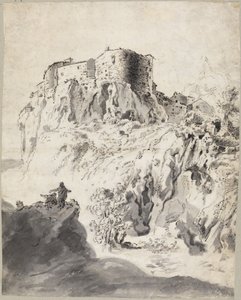 Italská krajina s hradem