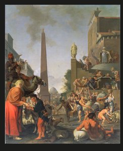 Joseph distribuující kukuřici v Egyptě, 1655 od Bartholomeus Breenbergh
