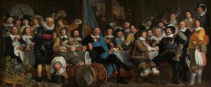 Jídlo z pušky na oslavu Munsterského míru. 1648 od Bartholomeus van der Helst
