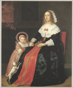 Portrét ženy s dítětem, pravděpodobně Margaretha Cloeck (1617-1680) a Pieter Hulft (1643-1694) od Bartholomeus van der Helst