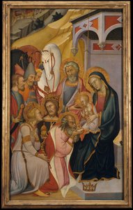 Klanění tří králů, ca. 1390.