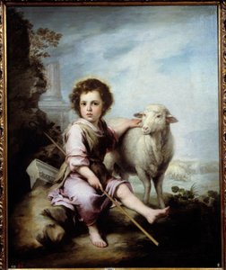 Obraz Dobrý pastýř od Bartolomea Murilla (1618-1682) Slunce ze 17. století. 1,23x1,01 m Madrid, muzeum Prado - Dobrý pastýř. Obraz Bartolome Murillo (1618-1682) 17. století. 1,23 x 1,01 m. Muzeum Prado, Madrid od Bartolomé Esteban Murillo