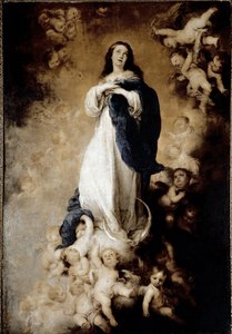 Neposkvrněné početí nebo Neposkvrněné početí duše. (olej na plátně od Bartolomé Esteban Murillo