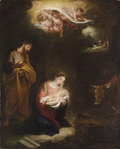 Narození Páně se Zvěstováním pastýřům za hranicemi od Bartolomé Esteban Murillo