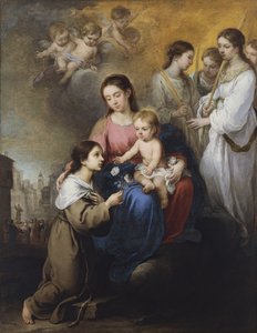 Panna a dítě se svatou růží z Viterba od Bartolomé Esteban Murillo