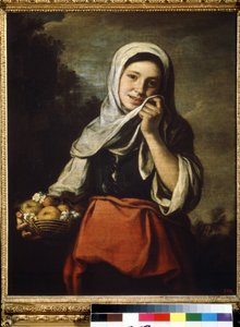 Dívka Prodej ovoce. Obraz Bartolome Esteban Murillo (1617-1682) od Bartolomé Esteban Murillo