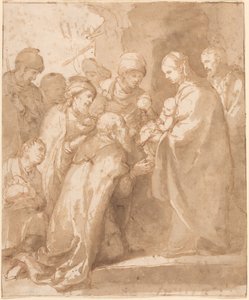 Klanění mudrců, cca 1650-1656 (pero a tuš) od Bartolome Esteban Murillo