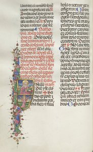 Missale: Fol. 116: Svatý Matouš s andělem, 1469. od Bartolomeo Caporali