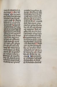 Missale: Fol. 121: obsahuje hudbu pro Hely Hely Lama atd. v rámci St. Mattion Passion, 1469.