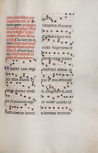 Missale: Fol. 153: Music for Exultet, 1469 od Bartolomeo Caporali