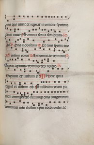 Missale: Fol. 154: Music for Exultet, 1469 od Bartolomeo Caporali