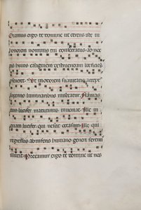 Missale: Fol. 157: Music for Exultet, 1469 od Bartolomeo Caporali