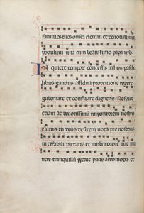 Missale: Fol. 157v: Hudba pro Exultet, 1469 od Bartolomeo Caporali