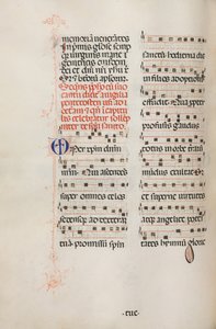 Missale: Fol. 180v: Hudba pro různé běžné modlitby, 1469. od Bartolomeo Caporali