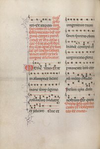 Missale: Fol. 181v: Hudba pro různé obyčejné modlitby, 1469.