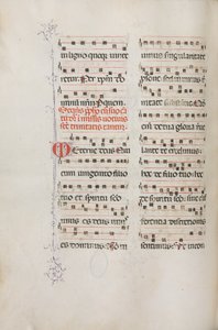 Missale: Fol. 182v: Hudba pro různé obyčejné modlitby, 1469. od Bartolomeo Caporali