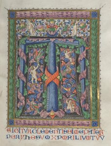 Missale: Fol. 186: Decorated Initial T[e igitur] celá strana, 1469.
