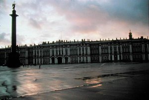 Vnější pohled na Zimní palác (1753-52) (foto) od Bartolomeo Carlo conte Rastrelli