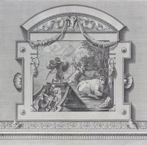 Talíř 24: Odysseovi společníci kradoucí voly posvátné Apollónovi, 1756. Tvůrci: Bartolomeo Crivellari, Gabriel Söderling. od Bartolomeo Crivellari, Gabriel Söderling
