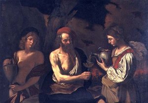 Lot a jeho dcery od Bartolomeo Manfredi