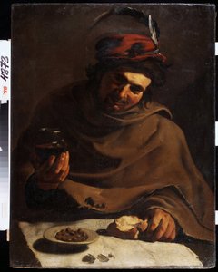 Snídaně (Snídaně). Obraz Bartolomea Manfrediho (1587-1622). Olej na plátně. Italské umění, barokní styl. Státní muzeum umění, Charkov nebo Charkov, Ukrajina. od Bartolomeo Manfredi