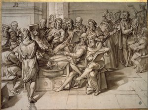 Přednáška z anatomie Michelangela Buonarroti dit Michelangelo (Michelangelo nebo Michel Ange
