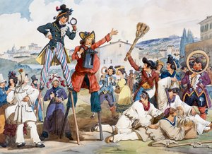 Karneval v Římě, Bartolomeo Pinelli (1781-1835), Itálie