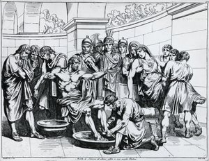 Smrt Senecy, rytina Bartolomea Pinelliho (1781-1835), z Istoria dell