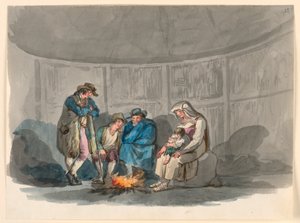 Kresba, Rodina pastýřů v noci, 1807-08 od Bartolomeo Pinelli