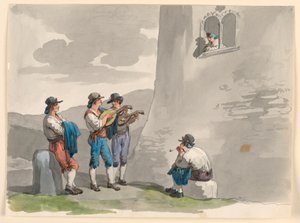 Kresba, Serenáda, 1807-08 od Bartolomeo Pinelli