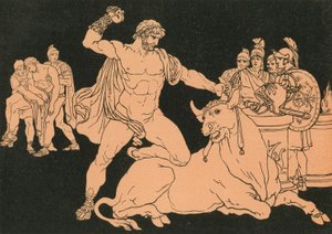 Entellus zabíjející býka od Bartolomeo Pinelli