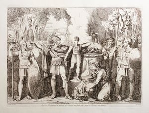 Hamilcar Barca přiměl svého syna Hannibala, aby přísahal věčnou nenávist vůči Římanům od Bartolomeo Pinelli
