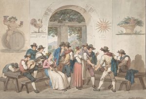 Interiér římského hostince, 1817., 1817. od Bartolomeo Pinelli