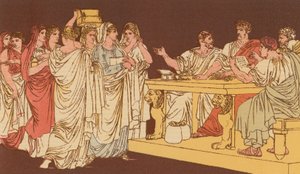 Římské dámy přinášející své ozdoby od Bartolomeo Pinelli