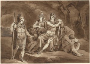 Telemachus žádá od Pluta o povolení hledat svého otce v podsvětí od Bartolomeo Pinelli