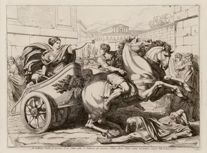 Tullia jede přes mrtvolu svého otce (lept) od Bartolomeo Pinelli