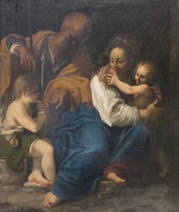 Svatá rodina a svatý Jan Křtitel od Bartolomeo Schedoni