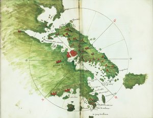 Mapa Negroponte, asi 1485 (Vellum)