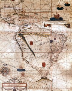 Mapa Jižní Ameriky. Portulan Bartolomeu Velho od Bartolomeu Velho