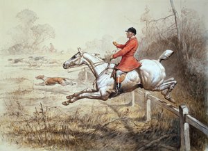 Přes plot (akvarel) od Basil J. Nightingale