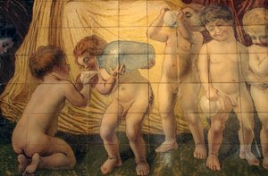 Putti pije termální pramenitou vodu od Basilio Cascella